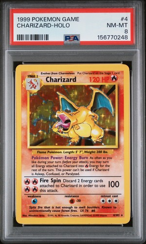 1999 POKEMON GAME #4 CHARIZARD-HOLO PSA 8