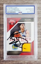 Klay Thompson Signed 2014-15 Totally Certified Clear Card #20 12/299 AUTO PSA