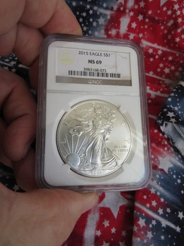 2015 American Silver Eagle NGC MS69 Brown Label #AE1