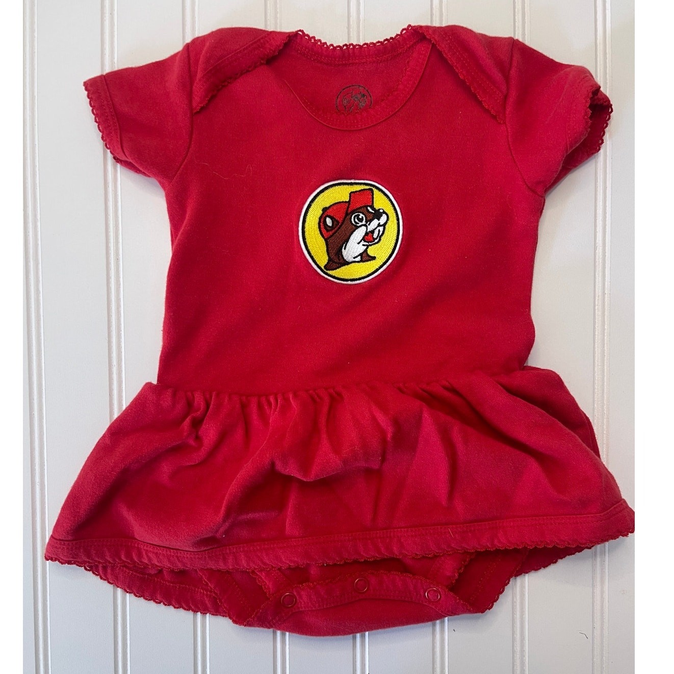 Buc-cee's Red Bodysuit Dress - Size Baby Girl's 0-3 Months