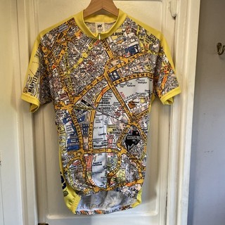 Maglia ciclismo uomo Foska top A Z mappa Londra taglia media regalo estate papà