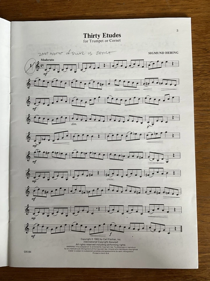 Lot~3 trumpet/cornet music bks~Sigmund Hering~forty progressive etudes+thirty+32 - Image 4 of 4