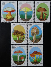 TIMBRES du 1CUBA - CHAMPIGNONS N°2823/2829 oblitéré CACHET à DATE