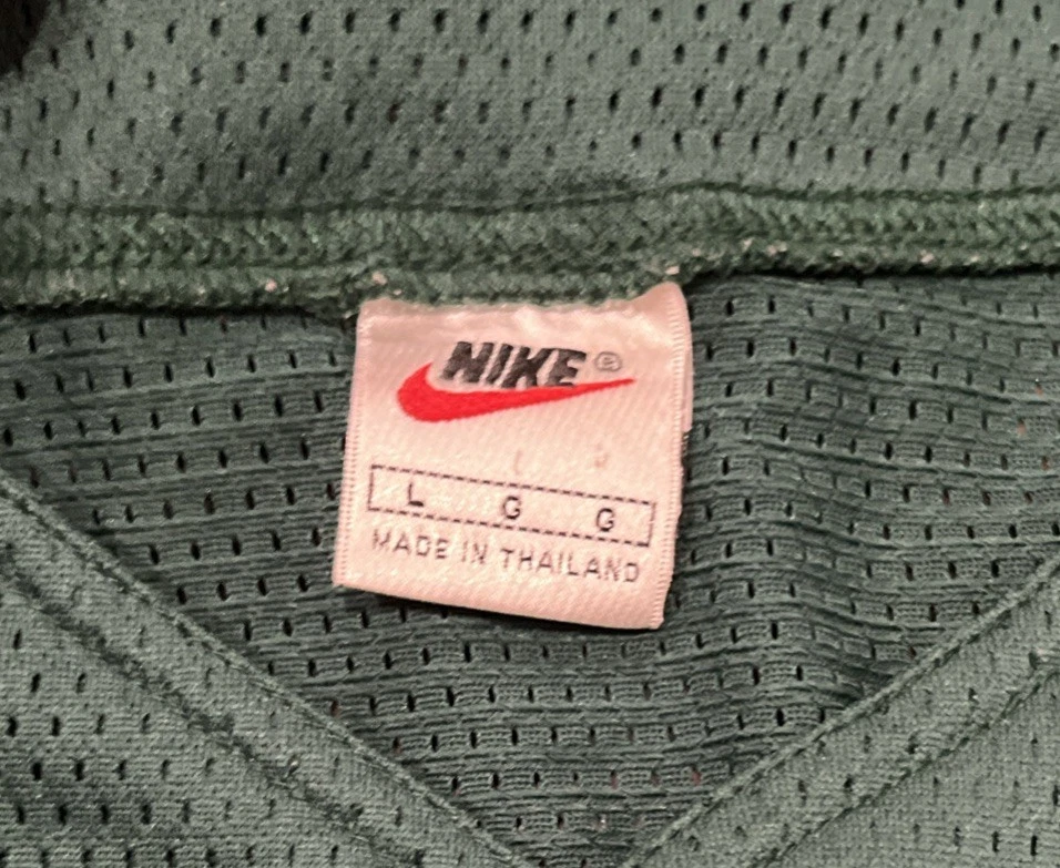 Мужская винтажная бейсбольная футболка Nike с сеткой большой размер зеленый полиэстер - Изображение 3 из 4