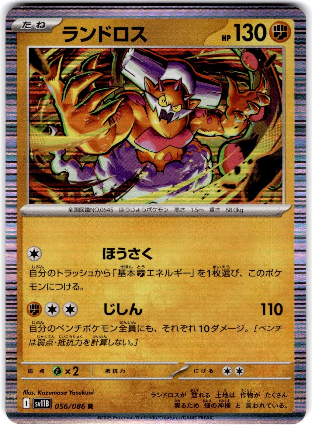 Pokemon Landorus Black Bolt #56 Normal Holo Japanese
