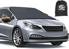 For Tesla Model Y 3 X S Black Car Windshield Snow Cover w/ Side Mirrors 75"x52"