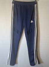 adidas Boys Track Pants Navy Blue White M 11-12Y Elastic Waist Pockets