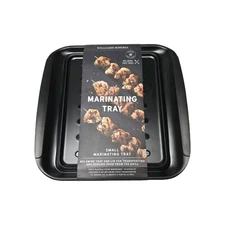 Melamine Red and Black Marinade Tray with Lid - 10.5 In. X 10.5 In. X 2 In.