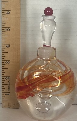 Unique Mid Century Modern Art Glass Perfume Bottle