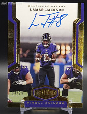 2018 Plates Patches Lamar Jackson Rookie On-card Signal Callers Auto /25. rookie card picture