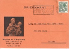 Netherlands 1934 illustrated postcard Amsterdam Magazijn St. Antonius