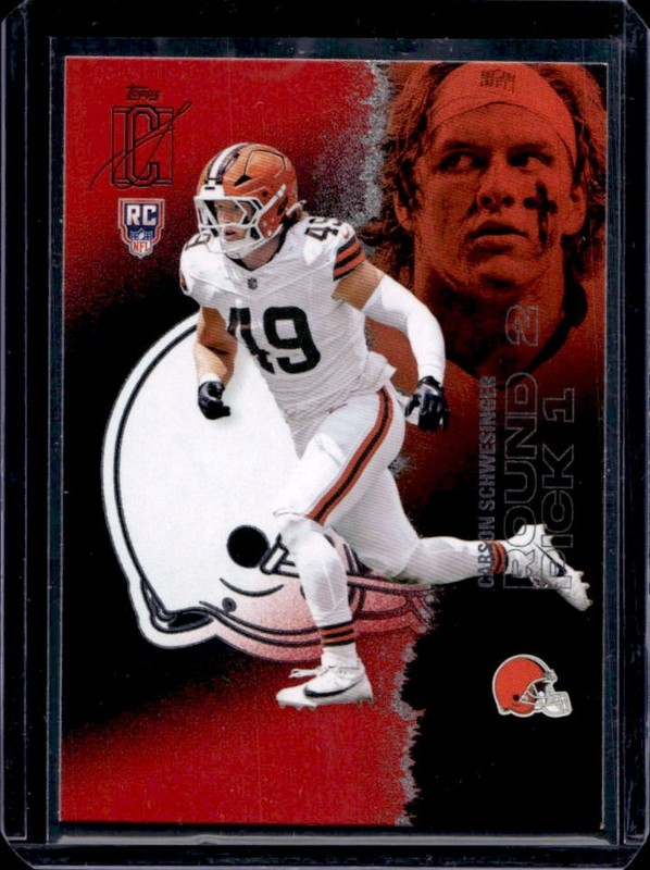 2025 Topps Signature Class Carson Schwesinger Rookie RC Red & Black Foil #222
