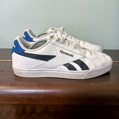 Reebok Royal Complete 3 Low Leather Sneakers White and Blue US 12 UK 11 EUR 45.5