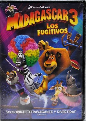 NEW Madagascar 3 Los Fugitivos DVD Español-English-French ''Europe's Most Wanted''