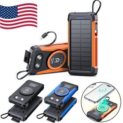 9000000mAh Solar Power Bank Wireless Portable Charger Fast Charging Battery Pack