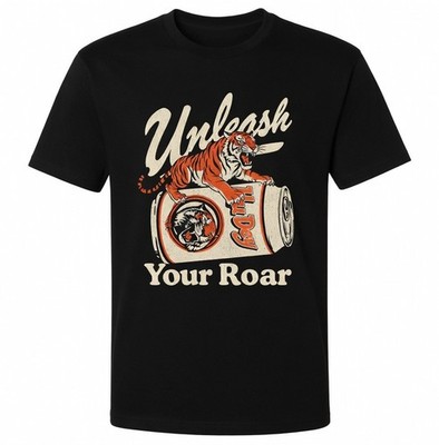 Unleash Your Roar Cincinnati Football Tiger Beer Can Vintage Graphic T-Shirt