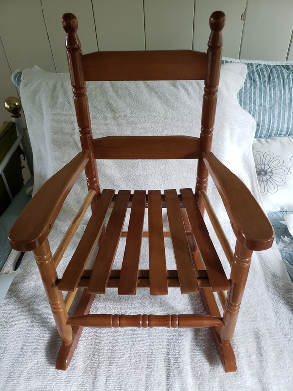 Little Kids Small Wood Rocking Chair  14.75"w x 22"h x 11"d