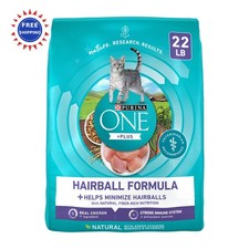 Cat Food Purina ONE Natural +PLUS Hairball Control 22 lb. Bag Formula 2.95 per pound