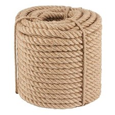 Twisted Manila Rope 3/4in x 100 ft Natural Jute Rope Thick Hemp Rope for Railing