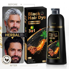Hair Dye Shampoo 3 in 1 for Gray Hair, Herbal Ingredients Natural Shampoo Hair D
