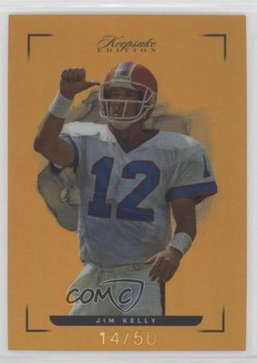 2022 Keepsake Football Edition Orange 14/50 Jim Kelly #43 HOF 2o7