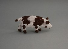 Zuni Hand Beaded Spotted Pig Figurine - Tildo...