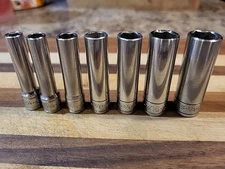 S-K Tools 7 Pc. 1/4” Drive SAE 6 Pt. Deep Socket Set  1/4" - 1/2"  USA 🇺🇸 