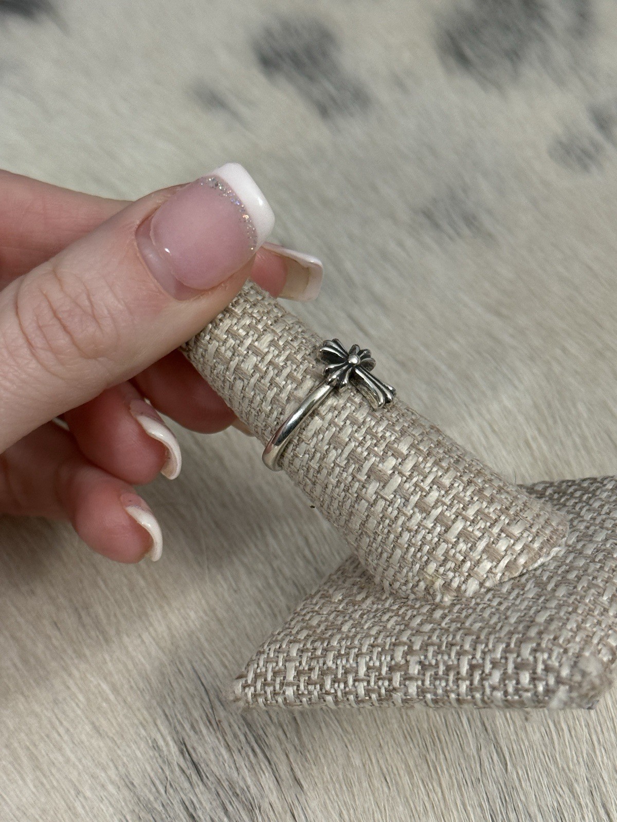 Chrome Hearts Sterling Silver 2011 Cross Logo Stacker Ring 925 CH Size 7 thumbnail 3