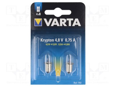 2Stk P13,5s 750mA Blister 4,8V Leuchtmittel: Krypton