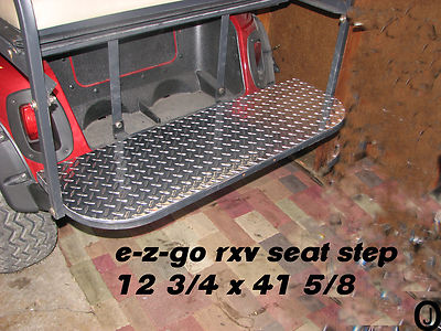 Ezgo RXV Golf Cart Highly Polished Aluminum Diamond Plate Rear Seat Step Cover