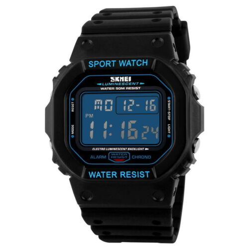 Day LED Digital Robber Chrono Fashion Time Sports Watch Week Men's Luxury Wrist - Afbeelding 1 van 13