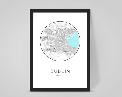 Personalisierte DUBLIN IRLAND STADT Karte JEDE STADT/LAND Reise Poster Kunstwerk Geschenk