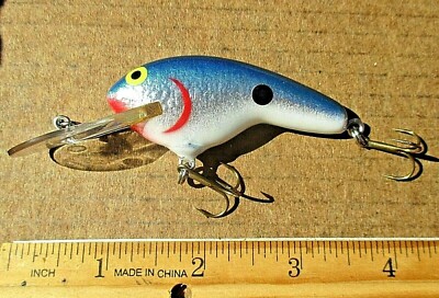 1ct BLUE SILVER SHAD 4" CRANKBAIT Round Bill Balsa Wood Baits Bass Fishing  Lures | eBay