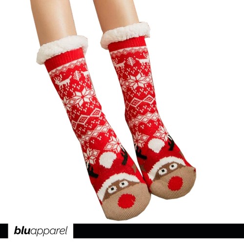 Animal Christmas Plush Slipper Socks Novelty Women Girls Gifts Comfy Non Slip - Picture 9 of 31