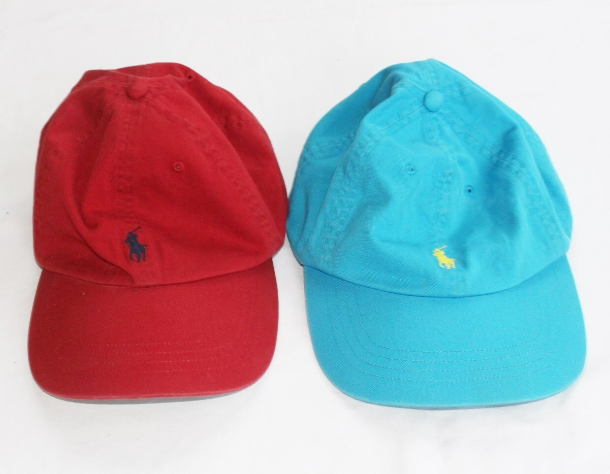 (2) POLO RALPH LAUREN Baseball CAPPELLO PAPÀ Uomo Strapback Blu Rosso PONY