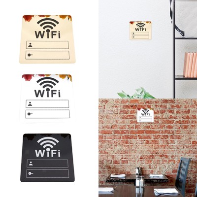 Panneau WiFi Personnalisé Acrylique Avec Socle Bois – Signe Mot De Passe WiFi Élégant Pour Maison, Bureau, Restaurant Ou Airbnb