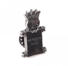 Stunning Scottish Pewter Clutch Pin - Memento Mori