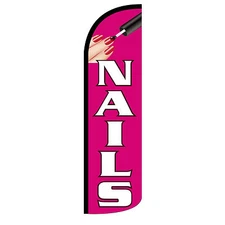 Nails Flag Flutter Feather Banner Swooper Extra Wide Windless