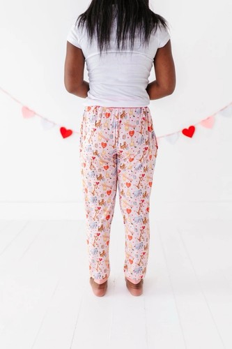 The Sleepy Sloth 🍯💖 Winnie The Pooh Pink 100 Acres of Kisses Womens Pants XXL - Picture 4 of 5