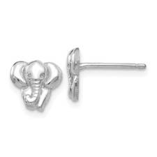 Real 14kt White Gold Elephant Earrings