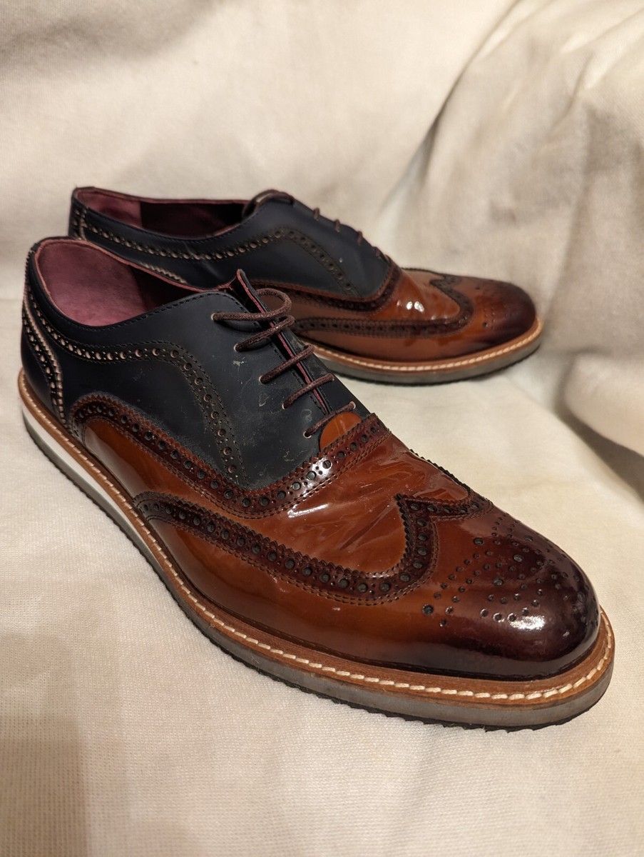 Deckard Men's Dress Shoes Size 13 US Achilles Oxford Navy Tabacco Handmade  Sz46