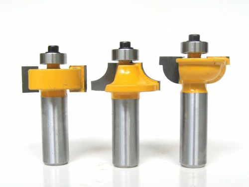 3pc 1/2 Shank Grill Glass Door Round Over & Bead Router Bit Set S - Picture 8 of 11