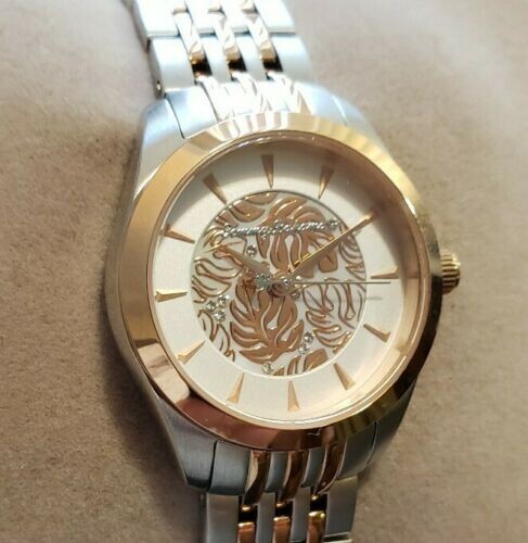 $195 TOMMY BAHAMA Womens Silver Rose Gold Stainless Steel Watch TB00070-03