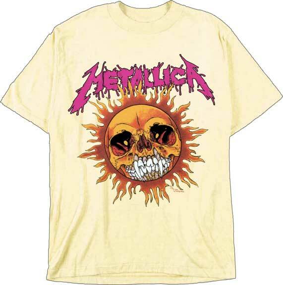 Metallica Fire Sun Pale Yellow M, L, XL, 2XL Banana T-Shirt