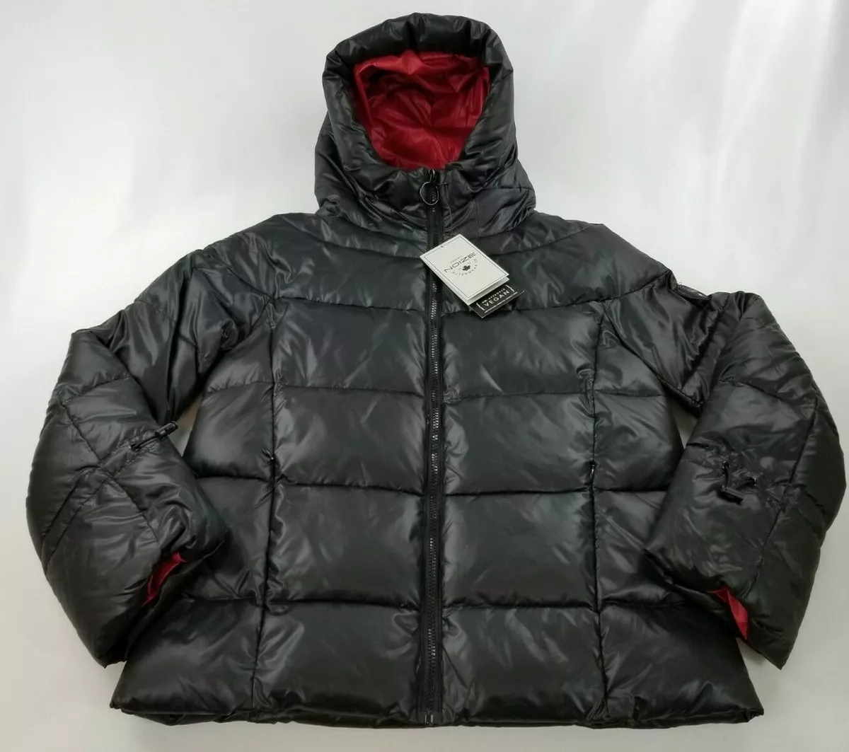 new Noize Division women coat Canadian designer Gweyn puffer black red sz M 120