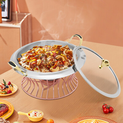 2L Round Chafing Dish Stainless Steel Buffet Catering Chafer Party Food Warmer