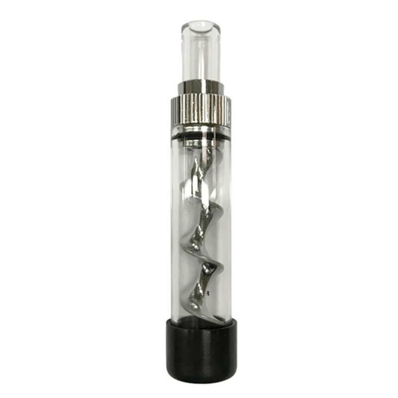 Mini Twisty Glass Blunt Glunt V12 Smoking Pipe Metal Tip W Silver eBay