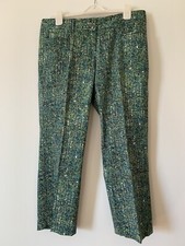 W by Worth Women  s Pants Multicolor Green Black Blue Ankle Mid-rise Flat Front 8