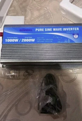 NEW GIANDEL Power inverter DC-AC pure wave 1000/2000W 12-230V SPANNUNSGWANDLER - Imagen 1 de 4