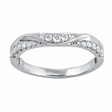 0.25Ct Real Diamond 10kt White Gold Contour Engagement Wedding Band Ring